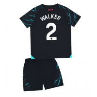 Camiseta Manchester City Kyle Walker #2 Tercera Equipación para niños 2023-24 manga corta (+ pantalones cortos)